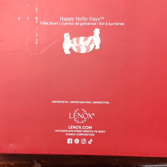 Lenox Festive Snowman Candy Bowl - Red and White - Picture 5 of 6